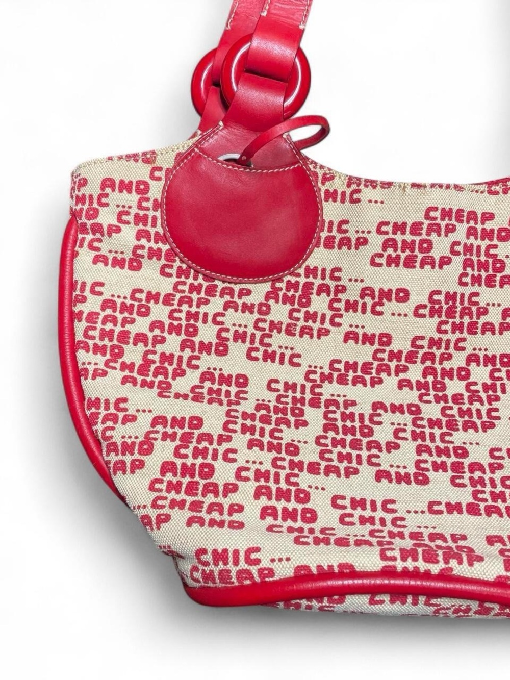 Moschino Cheap and Chic Red Canvas and Leather Tote Bag - Women - Picture 4 of 5